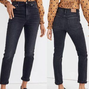 Madewell $128 The High-Rise Slim BoyJean in Dark Charcoal Wash Denim Size 23